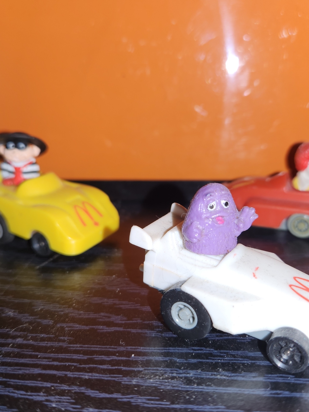 McDonald's Purple Grimace Riding White Race Car Toy